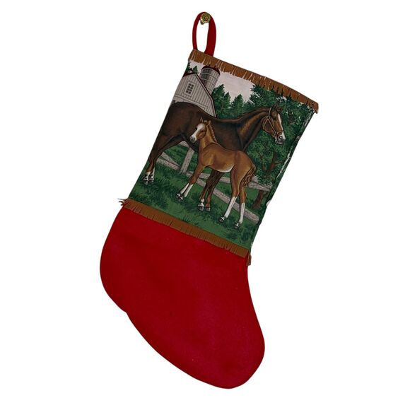 Handmade Other - Set of 2 Handmade Christmas Stockings: Vintage Horse and Colt Red Brown